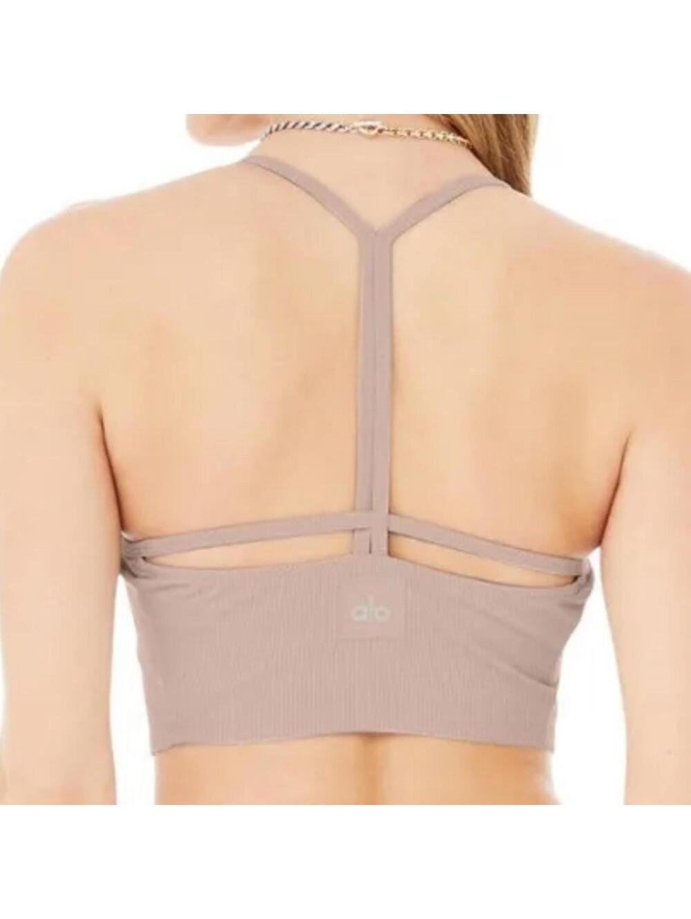 Alo Yoga ALOSOFT RIBBED CROP CALM TANK - Dusty Pink XS